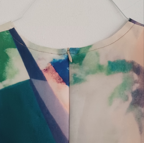 NWT Zara Watercolor Neoprene Mheath Scuba Bodycon Dress sz S - Picture 9 of 16